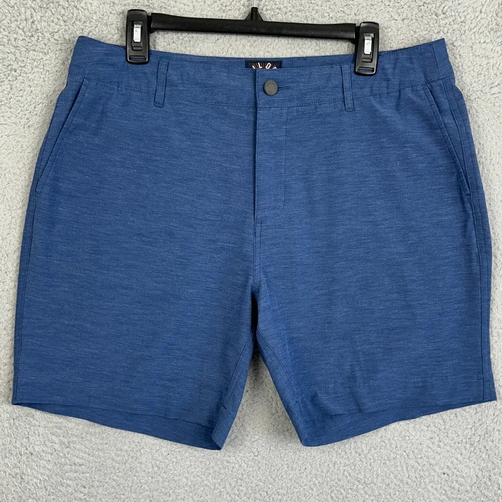 Faherty All Day Shorts Mens 35 Blue Hybrid Drawstring Performance Stretch EUC